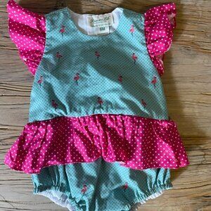 Princess Lib Flamingo Baby Onesie Ruffles